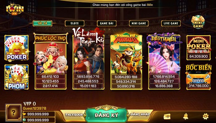 Kho game đẳng cấp tại cổng game bài Iwin