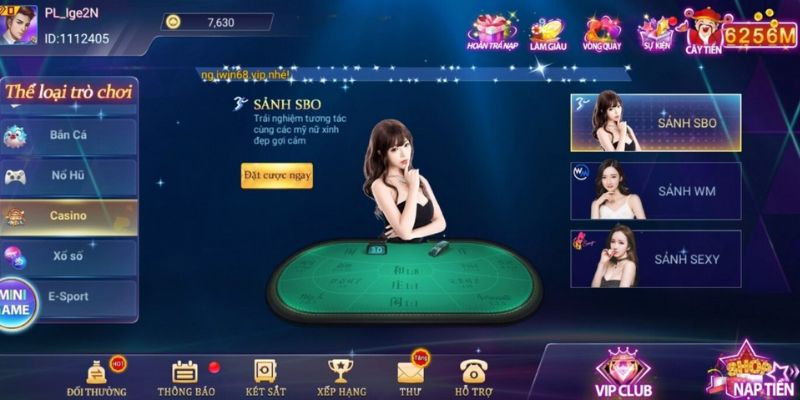 Các sảnh live casino online iWin